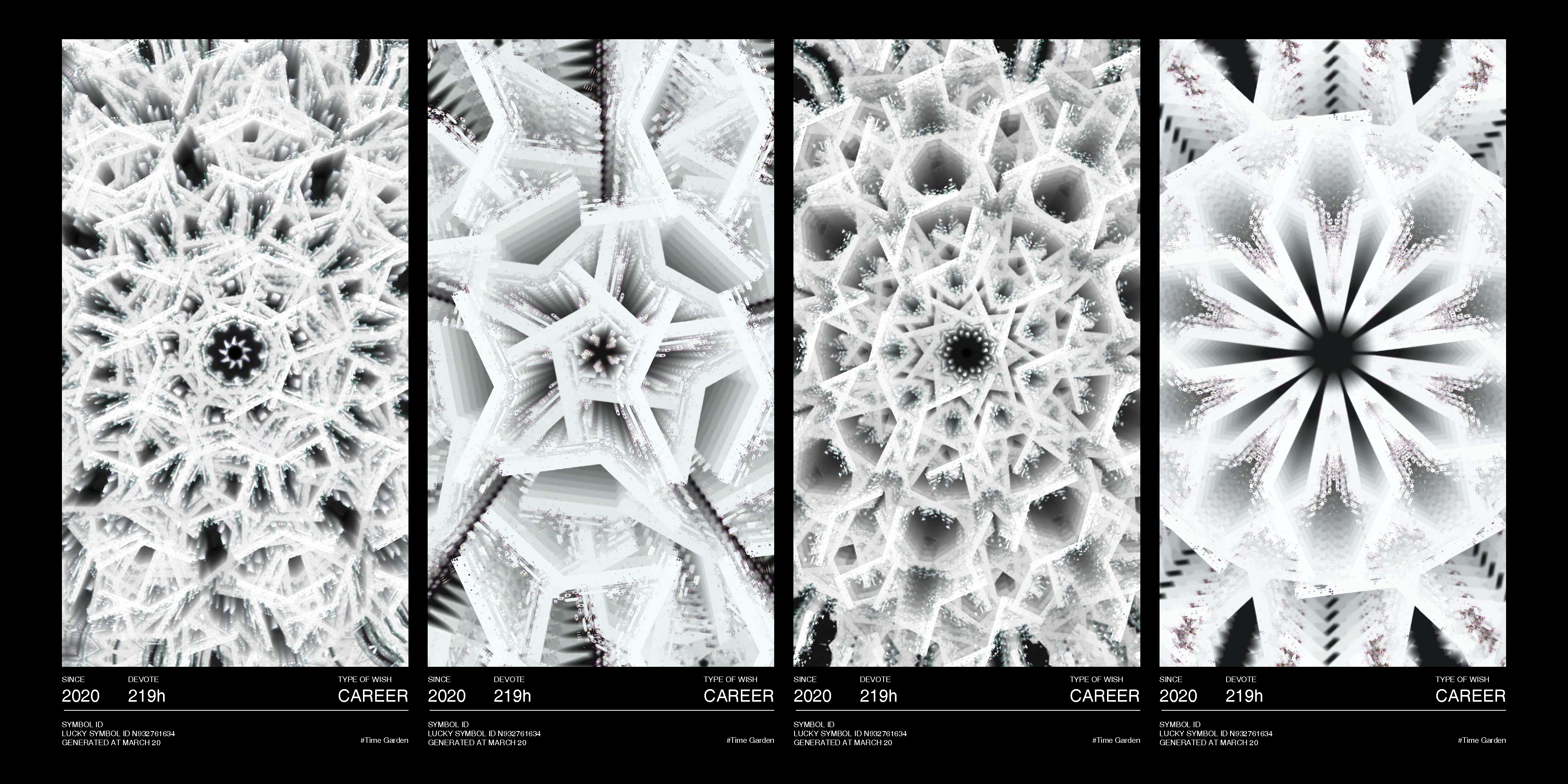 Time Garden — eight-panel colour grid
